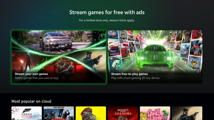 Microsoft тестує безплатний Xbox Cloud Gaming із рекламою